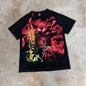 1997 Spawn The Streets Run Red T Shirt Black Giant XL Comic Book Movie